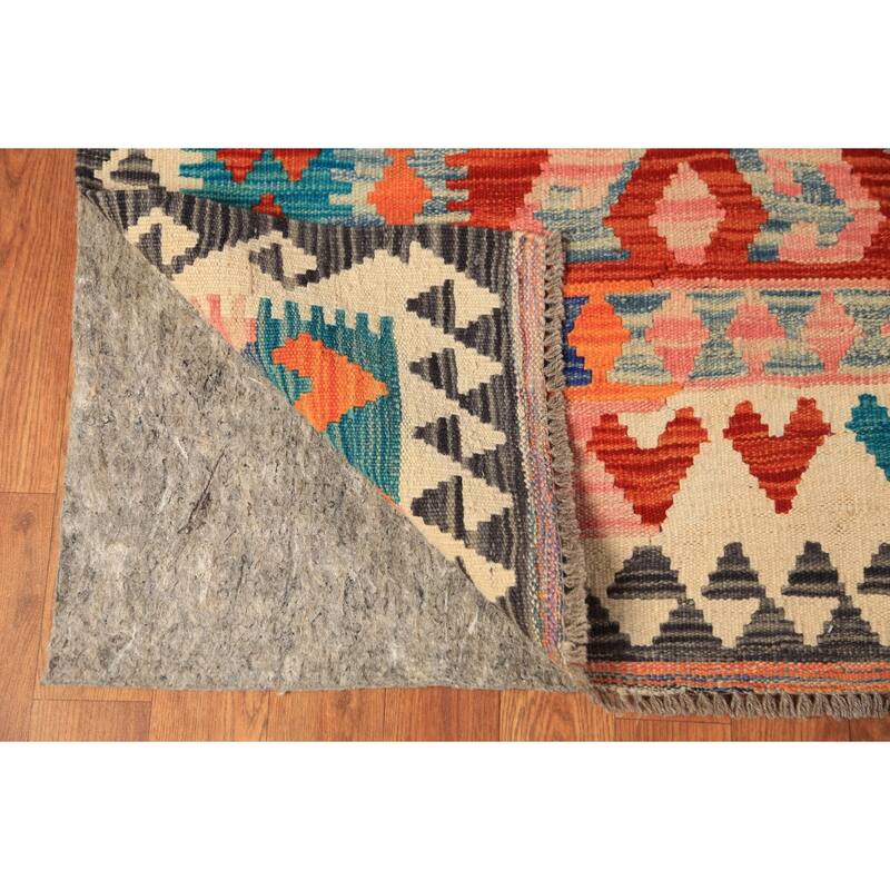 Southwestern Multi-Color Kilim Oriental Area Rug Flatweave Wool Carpet - 8'2"x 9'6"