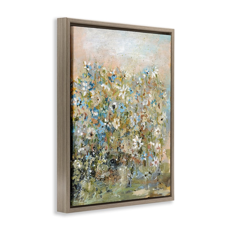 Stupell Speckled Garden Flowers Framed Floater Canvas Wall Art Design By Roy Ebert