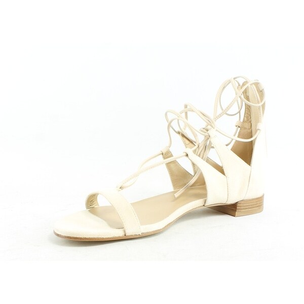 cream suede sandals