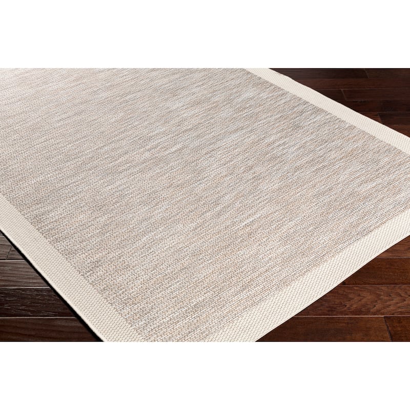 Cammie Solid Bordered Outdoor Area Rug