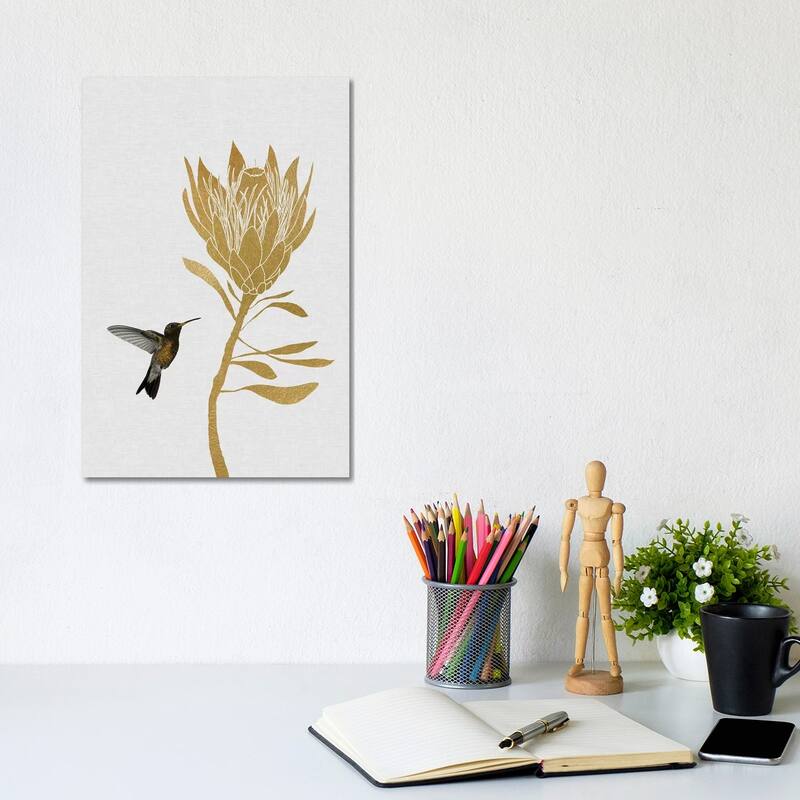 iCanvas "Hummingbird & Flower II" by Orara Studio Canvas Print - 12x8x0.75