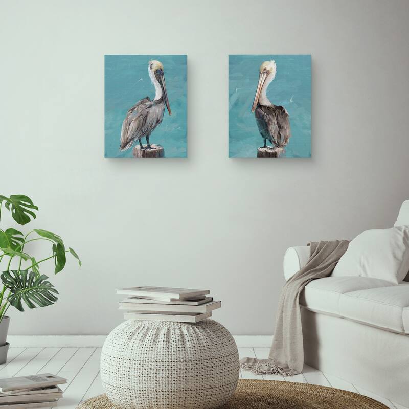 Pelican Perch I & II by Studio Arts Canvas Art Prints