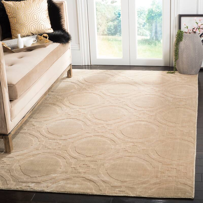 SAFAVIEH Handmade Mirage Gresa Modern Abstract Viscose Rug - 4' x 6' - Beige