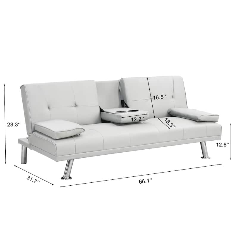 Sofa Bed with Armrest Two Holders