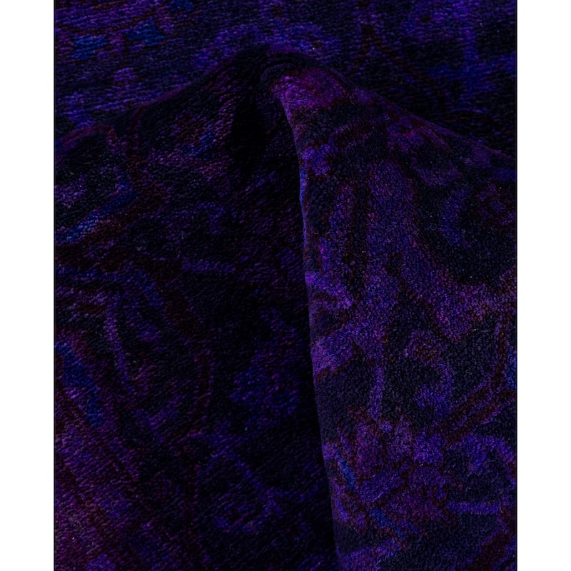 Overdyed One-of-a-Kind Hand-Knotted Runner Rug - Purple - 2' 6" x 10' 3"