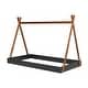 preview thumbnail 8 of 16, Twin Size Tent Floor Bed with Triangle Structure, Safe Design, Easy Access, Black+Brown Finish