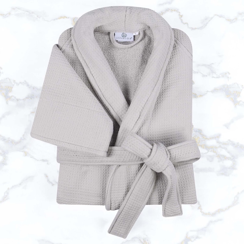 Superior Waffle Weave Cotton Soft Oversized Unisex Adult Bath Robe