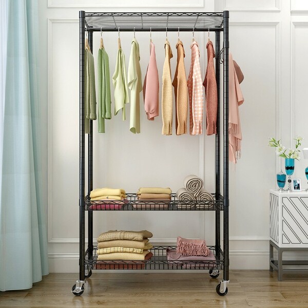 Wire Garment Rack Heavy Duty Clothes Rack Garment Rack Adjustable
