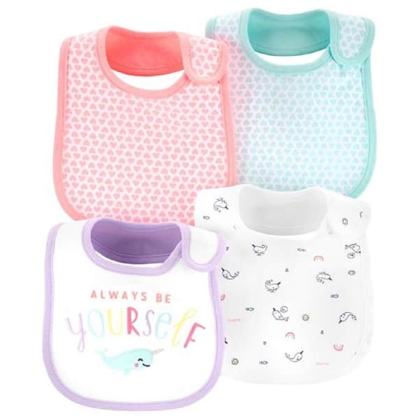 Shop Carter S Baby Girls 4 Pack Unicorn Whale Teething Bibs One