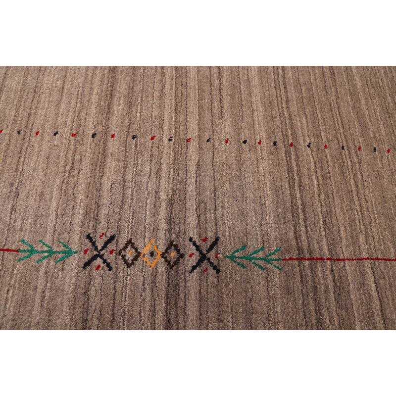 ECARPETGALLERY Hand Loomed Kashkuli Gabbeh Grey Wool Rug - 5'0 x 8'1