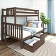 preview thumbnail 1 of 25, Max and Lily Twin over Full Bunk Bed with Ladder and Storage Drawers Walnut