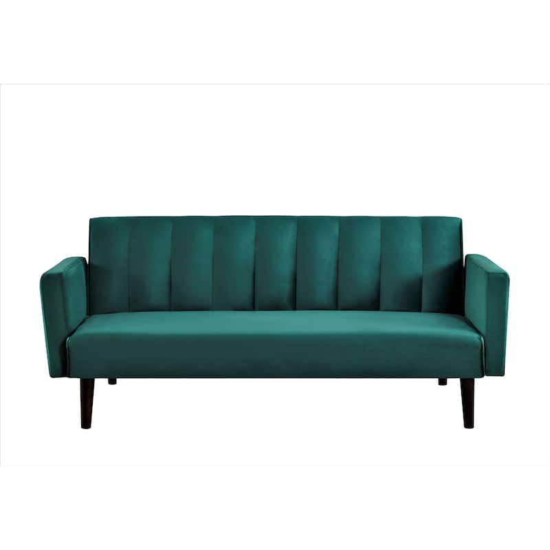 Gelbero Striped Velvet Sofa Bed Sleeper