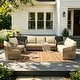 preview thumbnail 52 of 81, Rope Woven Patio Conversation Set with Swivel Chair & Settee Cushions