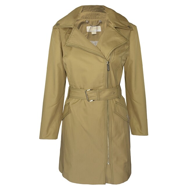 CREATMO US Womens Trench Coat Double-Breasted Classic Lapel Overcoat Belted Slim Outerwear Coat with Detachable Hood