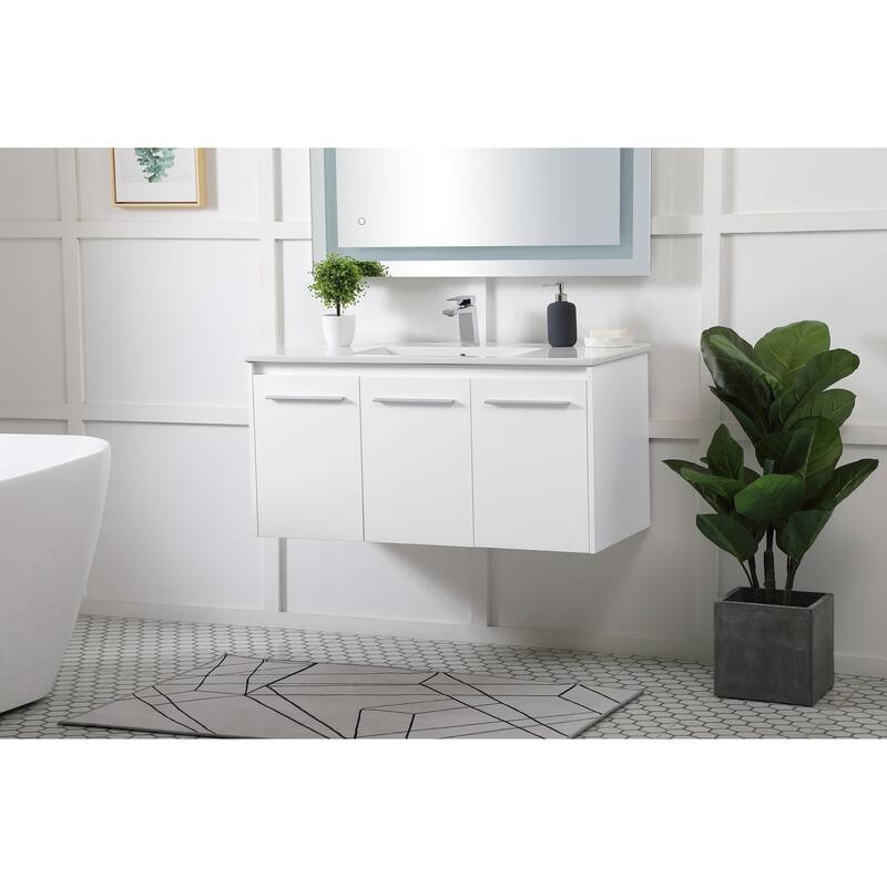 Mosaic 40 - 48 Inch Single Bathroom Vanity - White - 40 Inches