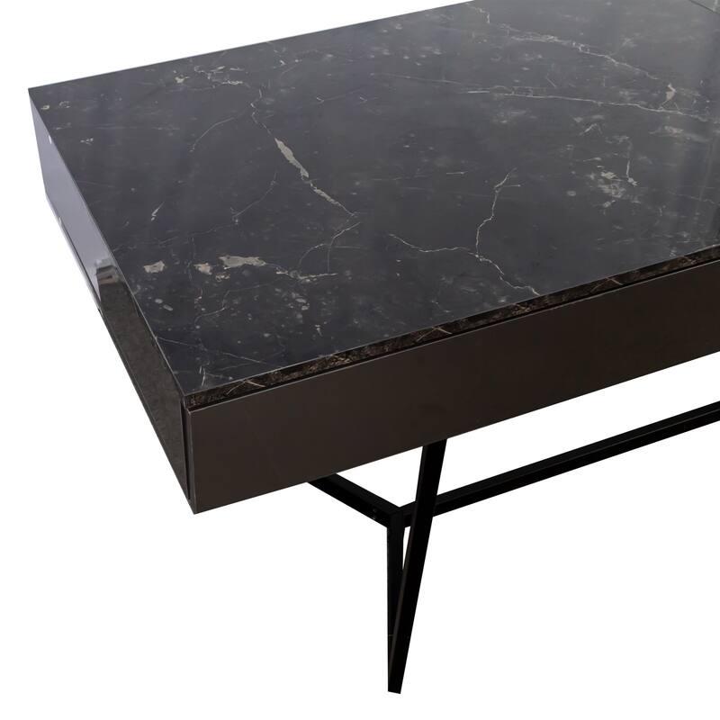 GDF Studio - Hellio Modern Computer Desk with Y-Shaped Metal Legs and Spacious Work Surface - 70.87"