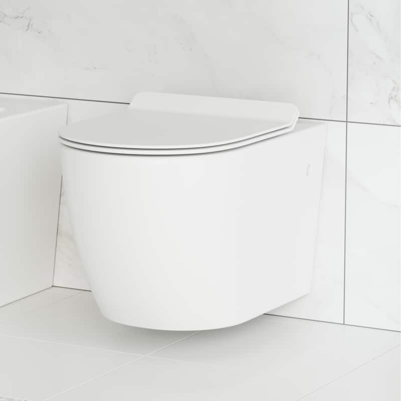 St. Tropez Wall Hung Toilet Bowl, White - White