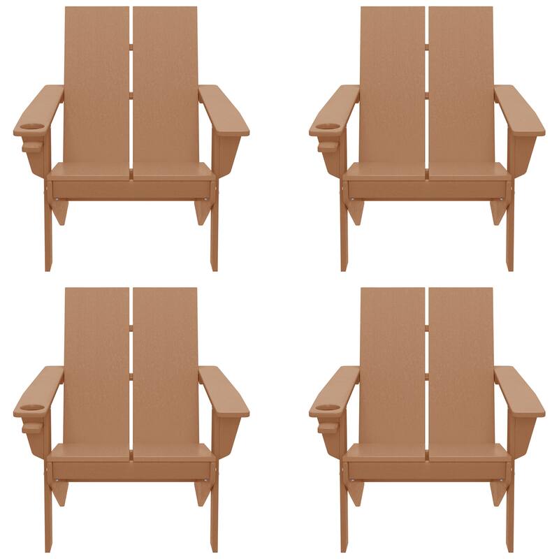 Coastin Modern Poly Adirondack Chair (Set of 4), Black