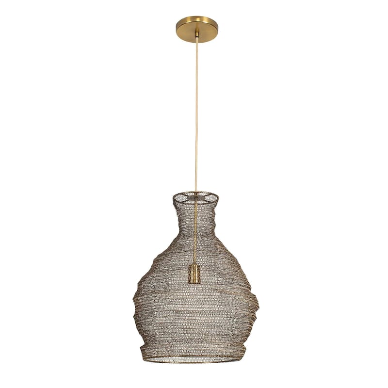 Uttermost Murmur Woven Brass 1 Light Pendant - N/A