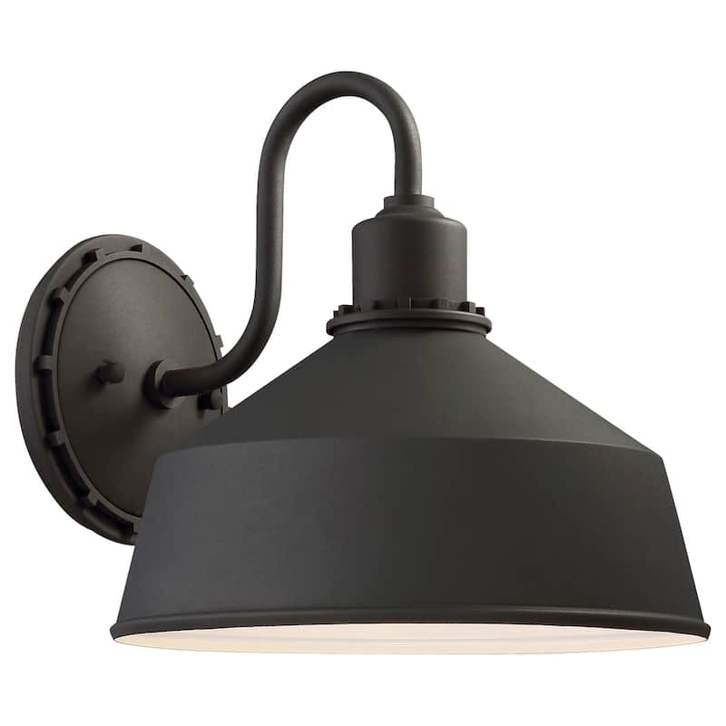The Great Outdoors Mantiel Single Light 9-3/4" High Outdoor Wall - Black