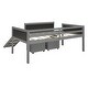 preview thumbnail 42 of 62, Kids Twin Size Low Loft Bed with Rope Climbing Frame, Slide, Double-Sided Chalkboards and Lockable Underbed Storage Boxes