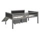preview thumbnail 12 of 17, Modern Twin size Loft Wood Bed With Two Storage Boxes With Climbing Frame And Rope for Home