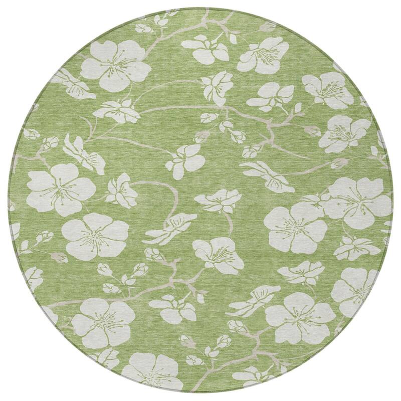 HomeRoots Floral Transitional Rectangle Outdoor Rug