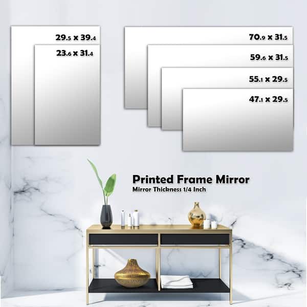 Designart Feathers 30 Bohemian And Eclectic Mirror Frameless Eclectic Bathroom Mirror On Sale Overstock 28003934