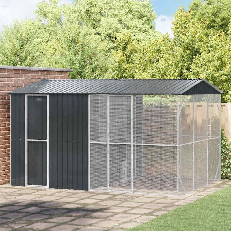 vidaXL Bird Cage Anthracite Galvanized steel - 430 x 310 x 247 cm