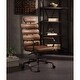 preview thumbnail 7 of 17, Vintage Black Top Grain Leather High Back Office Chair with Height Adjustment and Swivel Function, Wheels 360° Swivel Retro Brown