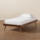 preview thumbnail 7 of 6, Karine Walnut Brown Finished Wood Twin Size Platform Bed Frame