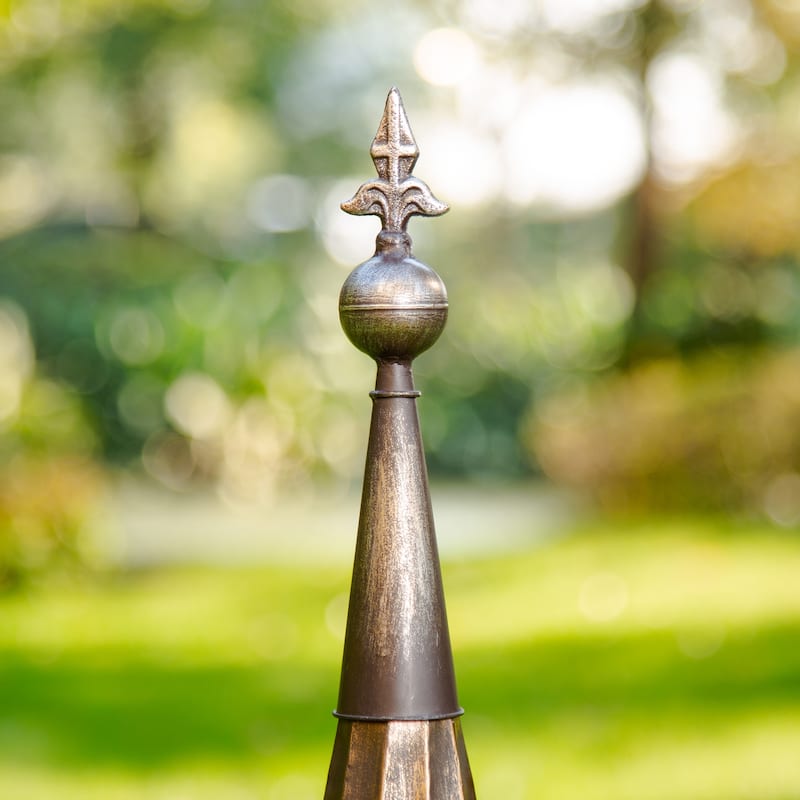 Glitzhome 32"H Farmhouse Retro Metal Pagoda Birdhouse with Bronze Roof