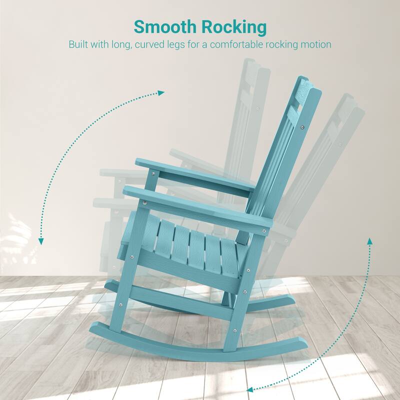BONOSUKI Patio Adirondack Rocking Chair,Fire Pit Chair Weather Resistant