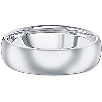 Men's Polished Tungsten 6mm Dome Comfort Fit Ring Wedding Band