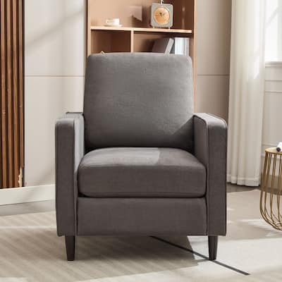 Dark Grey Armchair, Accent Chair with Side Pockets,Reading Sofa Chair