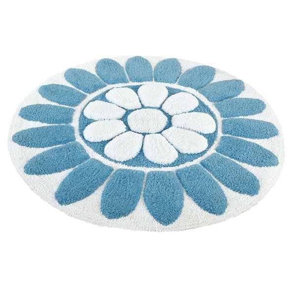 Delightful Round Floral Soft Plush Bath Mat Bed Bath & Beyond 37497241