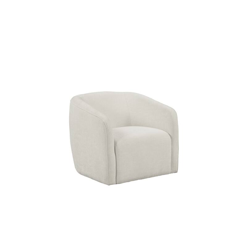 HomeRoots 32" Beige Fabric Barrel Club Chair - 31.7 in. x 29 in. x 32.2 in.