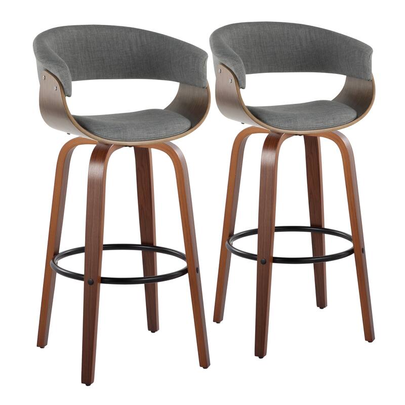 Carson Carrington Sauda 30" Fixed-Height Bar Stool with Bent Wood Legs (Set of 2)