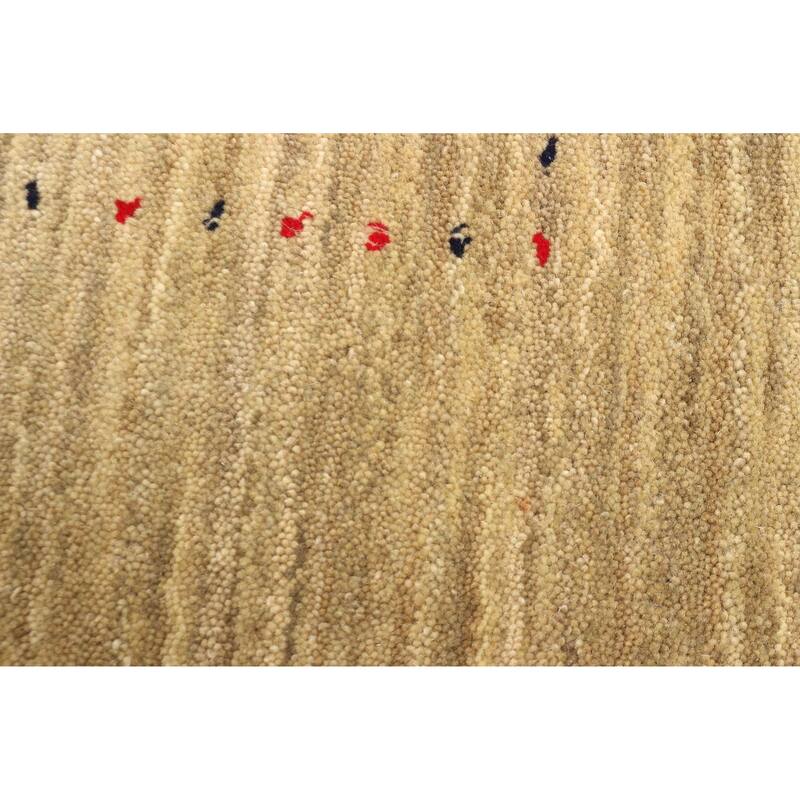 ECARPETGALLERY Hand Loomed Kashkuli Gabbeh Khaki Wool Rug - 4'0 x 5'9