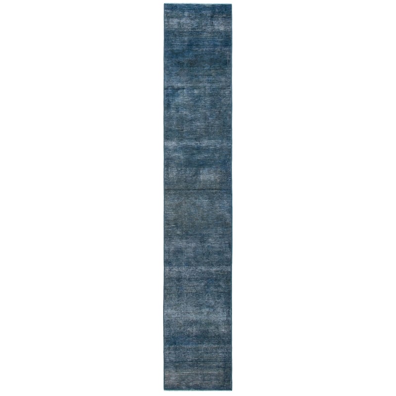 ECARPETGALLERY Hand-knotted Color Transition Blue Wool Rug - 1'11 x 12'1 - Dark Blue - 1'11 x 12'1