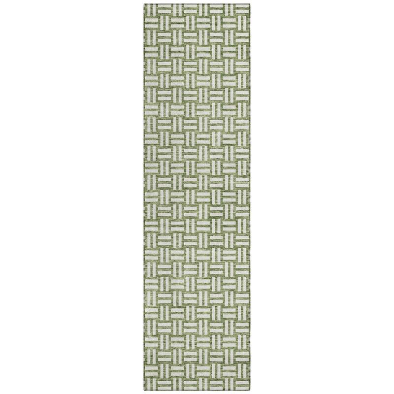 Machine Washable Indoor/ Outdoor Chantille Contempory Crosshatch Rug