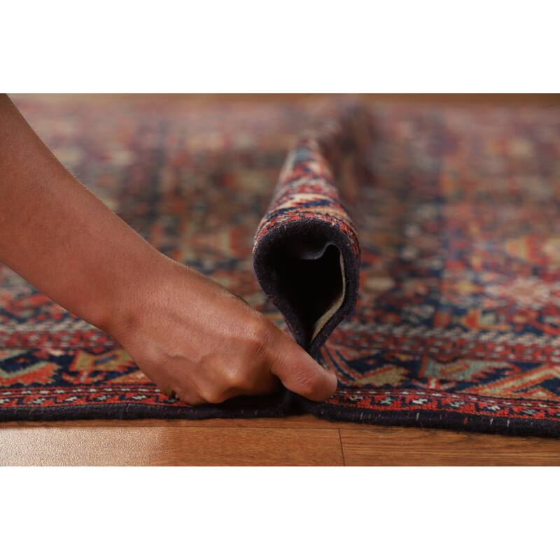 Hand Knotted Oriental 100% Wool Carpet Traditional All-Over Navy Blue & Blues Malayer Area Rug - 6' 0'' X 4' 5''