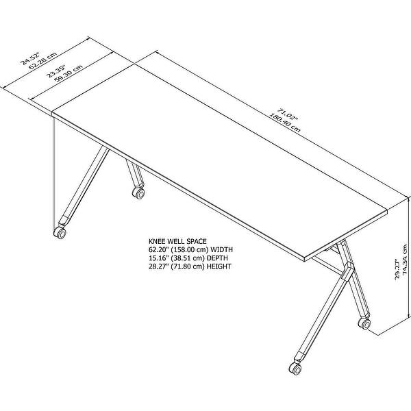 72w Folding Training Table With Wheels By Bush Business Furniture On Sale Overstock 30428328
