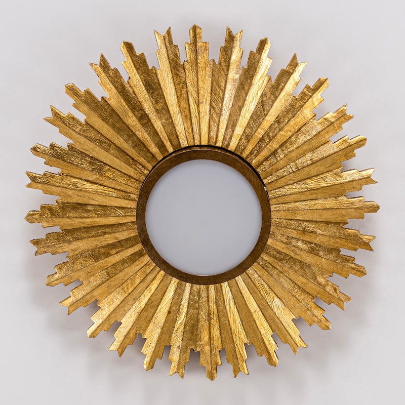 22-inch Retro Gold Sunburst LED Flush Mount Ceiling Light