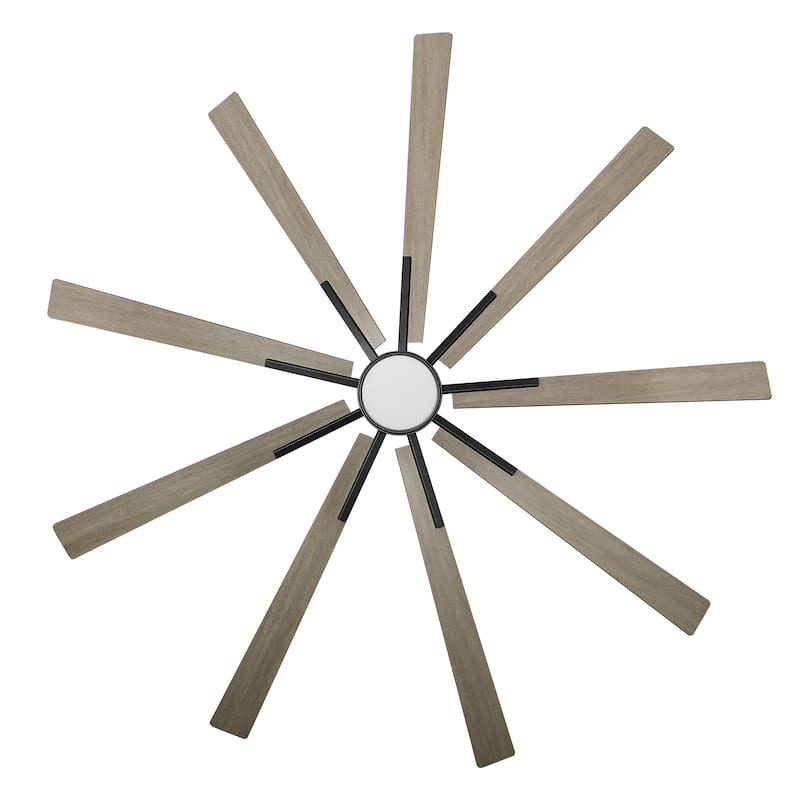 72" Farmhouse Black Integrated LED Windmill Ceiling Fan with Light and Remote