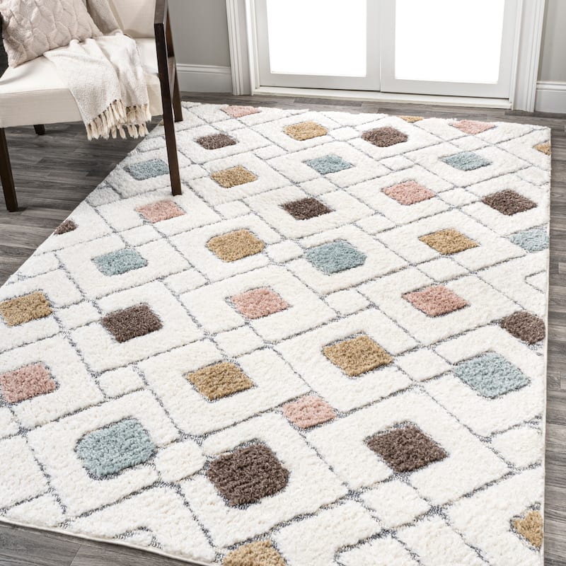 JONATHAN Y Monique Tropical Leaves Area Rug