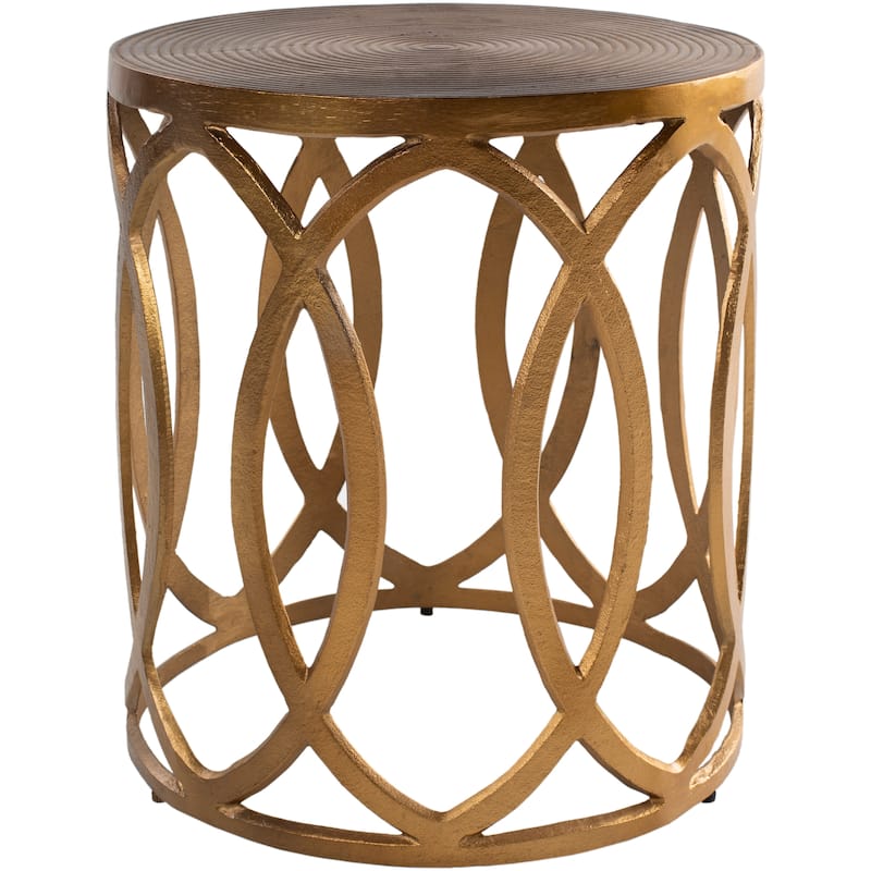 Artistic Weavers Mullac Glam Metal Drum 16-inch Tall Accent Table - 18"H x 16"W x 16"D