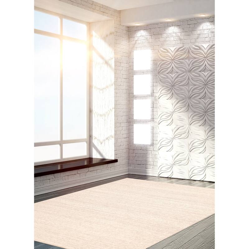 ECARPETGALLERY Braid weave Sienna Cream Wool Kilim - 8'0 x 10'0