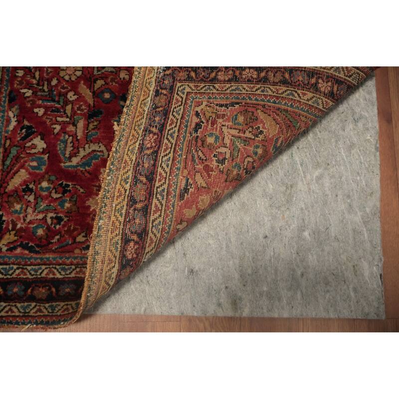 Hand Knotted Oriental 100% Wool Carpet Traditional Floral Red Sarouk Area Rug - 3' 11'' X 2' 2''