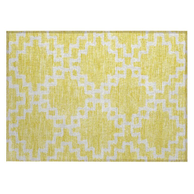 Machine Washable Indoor/ Outdoor Chantille Trellis Geo Rug